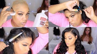 VERY DETAILED Lace Frontal Wig Install  Stocking Cap Method  Cutting The Lace  Charlion Patrice [upl. by Eislehc]