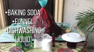 Volcano Making amp Eruption Experiment Baking soda and Vinegar [upl. by Anirtak]