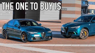 Alfa Romeo Stelvio VS Giulia Quadrifoglio  Which Should You Buy [upl. by Torry724]