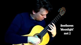 Beethoven  Moonlight Sonata  2nd Movement  Classical Guitar [upl. by Marentic]