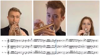 Leroy Anderson  BUGLERS HOLIDAY  Trumpet Trio PLAYALONG [upl. by Riehl138]