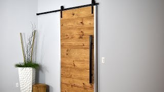 How I Made My Sliding Barn Door  Rustic Modern [upl. by Noyek]