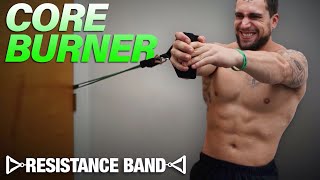 Resistance Band Core Workout At Home to Get Ripped Abs amp Obliques [upl. by Ahsitra]