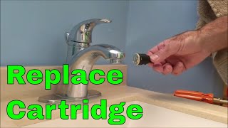 Replace Cartridge on a Single Handle Price Pfister Bathroom Faucet Free Replacement [upl. by Ardek]