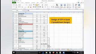 Design of Sewage Treatment Plant in Excel  Spreadsheet design [upl. by Hahsi343]