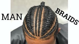 How To Man Braids  Braids For Men  Braided Man Bun [upl. by Burck]