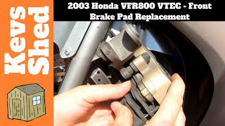 2003 Honda VFR800 VTEC Front Brake Pad Replacement [upl. by Salvadore]