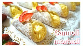 Cannoli di pan di spagna con crema diplomatica Cannoli recipe [upl. by Editha]