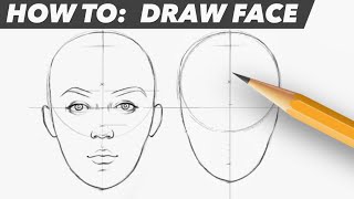 How To Draw Face  Easy Beginner Proportion Tutorial [upl. by Rednal]