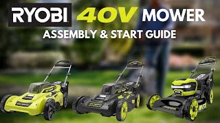 How to Assemble amp Start the RYOBI 40V Brushless Mower [upl. by Wilfrid745]