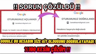 Telefon Kayıtlı Olmayan Gmail Hesabı Kurtarma  Google Bu hesabın Size Ait Olduğunu Doğrulayamadı [upl. by Iramaj]