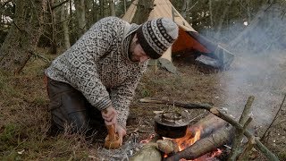 3 DAYS BUSHCRAFT TRIP  WILDLIFE PHOTOGRAPHY  canvas tent making fire meat on stick basecamp [upl. by Yllor]