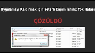 Uygulamayı Kaldırmak İçin Yeterli Erişim İzniniz Yok Hatası  ÇÖZÜLDÜ [upl. by Nawyt908]