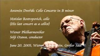 Dvořák Cello Concerto in B minor  Rostropovich  Ozawa  Wiener Philharmoniker [upl. by Epilif]