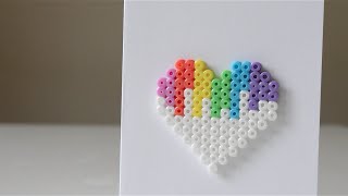 DIY Perler Bead Valentines Day Heart Card [upl. by Chaworth]