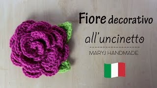 Fiore decorativo alluncinetto [upl. by Ayila895]