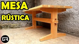 MESA DE MADERA RUSTICA COMO HACER WOODEN TABLE [upl. by Atikihc]