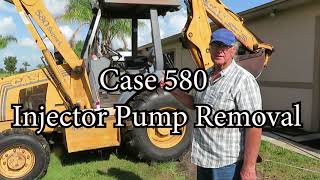 Case 580 injector pump removal Cummins diesel 4380 [upl. by Nillad774]