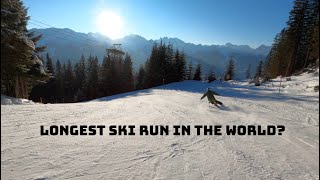 Skiing One Of The Longest Ski Runs In The World  Hochjoch Totale [upl. by Aihsenrad]