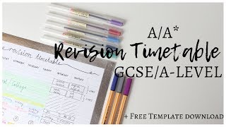 AA REVISION TIMETABLE  4MONTH GCSEALEVEL COUNTDOWN  Free Template Download [upl. by Orly]