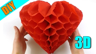 Come fare Cuore 3D  Decorazione per San Valentino fai da te [upl. by Marceau]