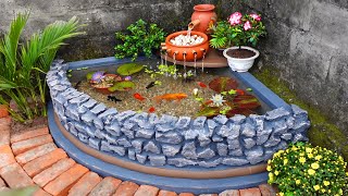 How to Build A Beautiful Waterfall Aquarium Very Easy \ For Your Family Garden [upl. by Taft710]