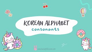 Korean Alphabet All Consonants Hangul [upl. by Kanya439]