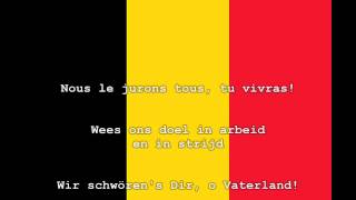 National Anthem of Belgium Instrumental with lyrics [upl. by Notsahc]