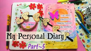 My Personal Diary Part5  Simple way to decorate Diary Pages  Journal Writing  Bullet Journal [upl. by Acemahs]