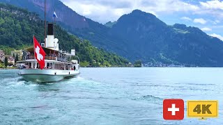 Switzerland Lake Lucerne Catching A Boat Cruise To Weggis  4K [upl. by Dallas]