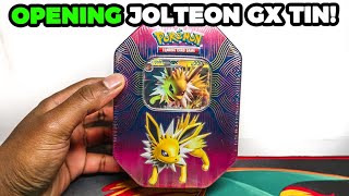 Opening Pokemon Elemental Power Jolteon GX Tin [upl. by Emarie452]