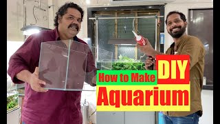 How to Make an Aquarium at Home DIY Complete Tutorial  Build A Glass Aquarium  Aquarium DIY ideas [upl. by Hseyaj]