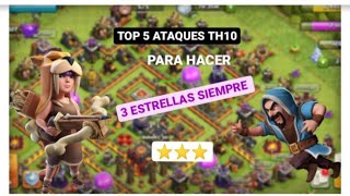 TOP 5 MEJORES ATAQUES DE TH10 CLASH OF CLANS [upl. by Amelita]