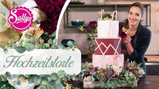 Hochzeitstorte  Mehrstöckige Torte  Sallys Welt [upl. by Lraep]