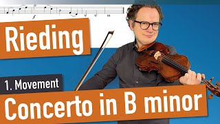 Rieding Concerto Op 35 in Bminor 1 Movement Violin Sheet Music Piano Accompaniment var Tempi [upl. by Tadeas]