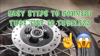 Easy Steps to Convert Tube Tires to Tubeless [upl. by Noyes811]