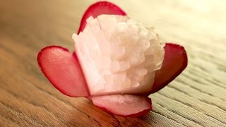 How to Make Radish Garnish Flower [upl. by Aihtyc]