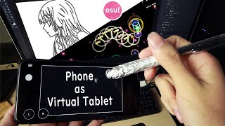 Use Your Phone as Drawing Tablet  Osu Tablet [upl. by Htenaj]