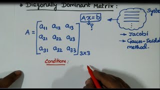 Strictly Diagonally Dominant Matrix [upl. by Lorianne]