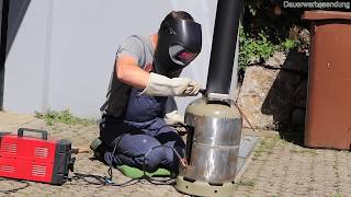 DIY Gartenofen  Holzofen aus Gasflasche bauen [upl. by Lerraf]