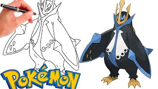 How To Draw EMPOLEON POKEMON 395  Generation 4 [upl. by Air]