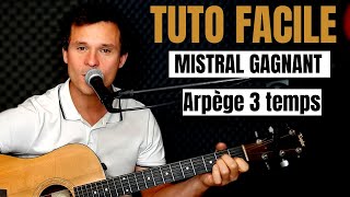 Comment jouer facilement Mistral Gagnant de Renaud à la GUITARE POUR DÉBUTANT [upl. by Yarised]