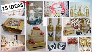 15 Ideas Fáciles para DECORAR una BODA MANUALIDADES PARA MATRIMONIO [upl. by Erasme]