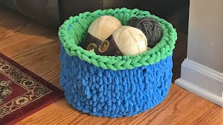 Finger Knit Basket  Knit Without Needles [upl. by Midas]