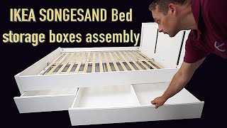 IKEA SONGESAND Bed storage boxes assembly [upl. by Aissenav]