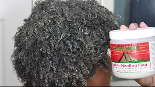 How I Defined My NATURAL 4C Curls Using Bentonite Clay  Aztec Healing Clay Mask [upl. by Eyma]