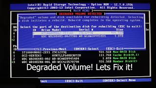 How to Rebuild Degraded RAID via the Intel Rapid Storage Technology RAID utility [upl. by Eirrab]