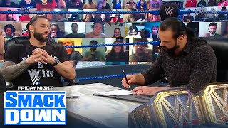 Drew McIntyre returns for Survivor Series contract signing wRoman Reigns  FRIDAY NIGHT SMACKDOWN [upl. by Lonnie220]