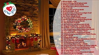 Top 31 Christmas Songs and Carols Music Playlist with a Fireplace 🎄 [upl. by Akienom]