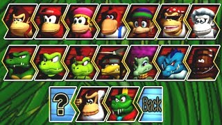 Donkey Kong Barrel Blast  All Characters [upl. by Acimahs]